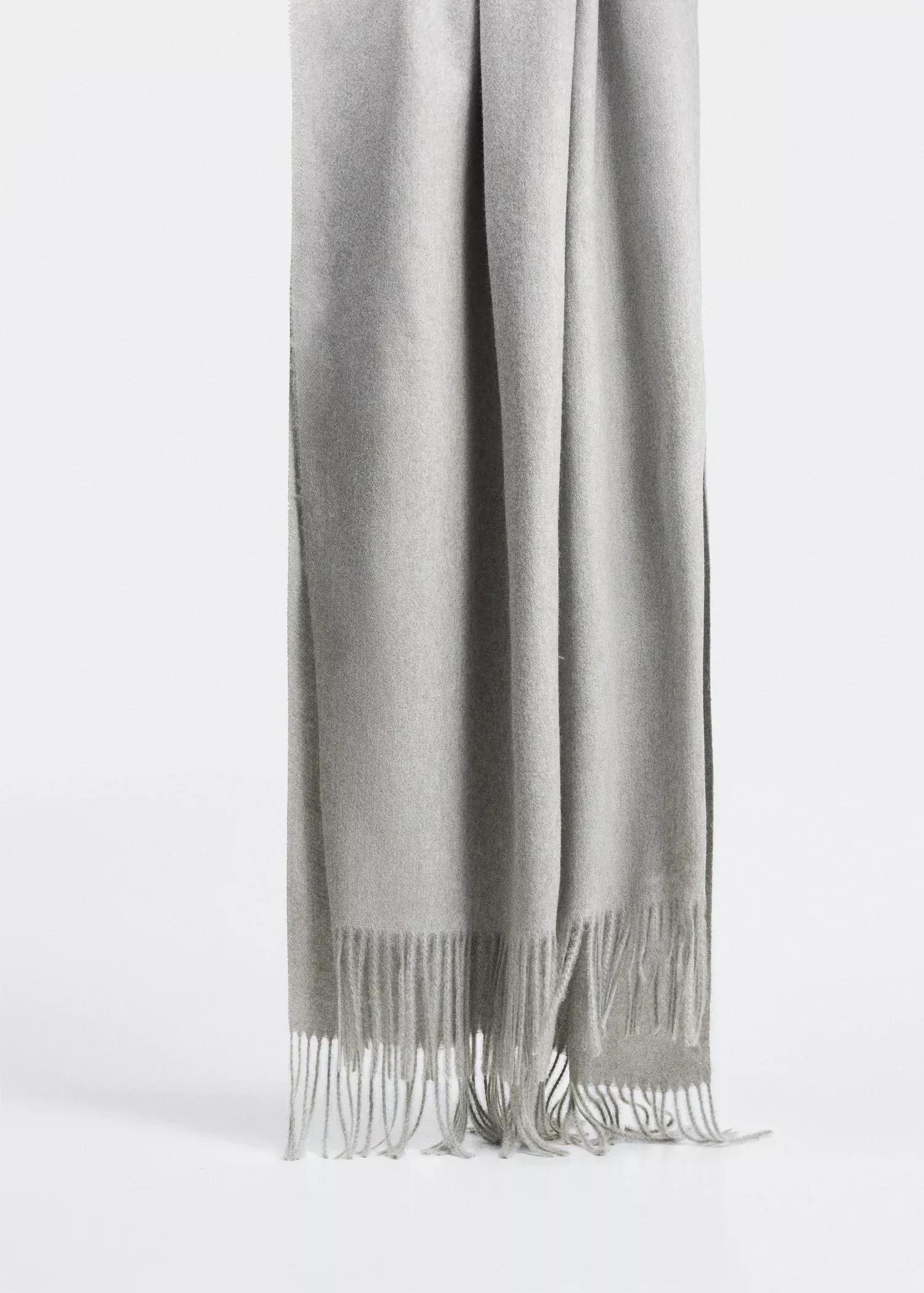 Grey Fringed Edge Scarf, , large image number 2