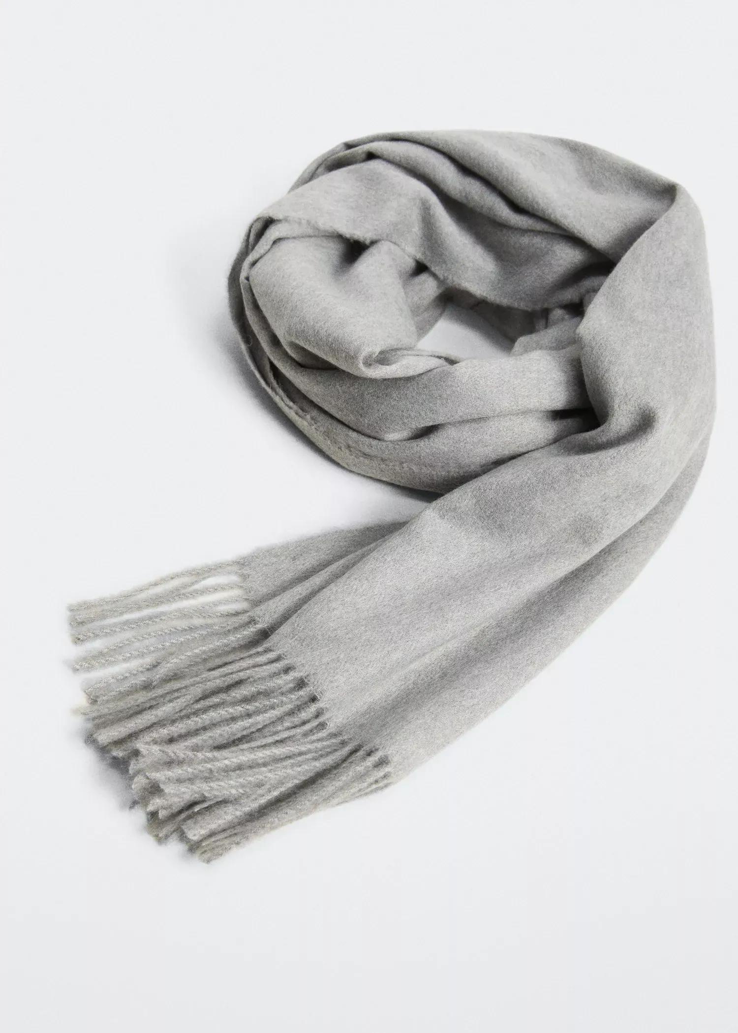 Grey Fringed Edge Scarf, , large image number 3