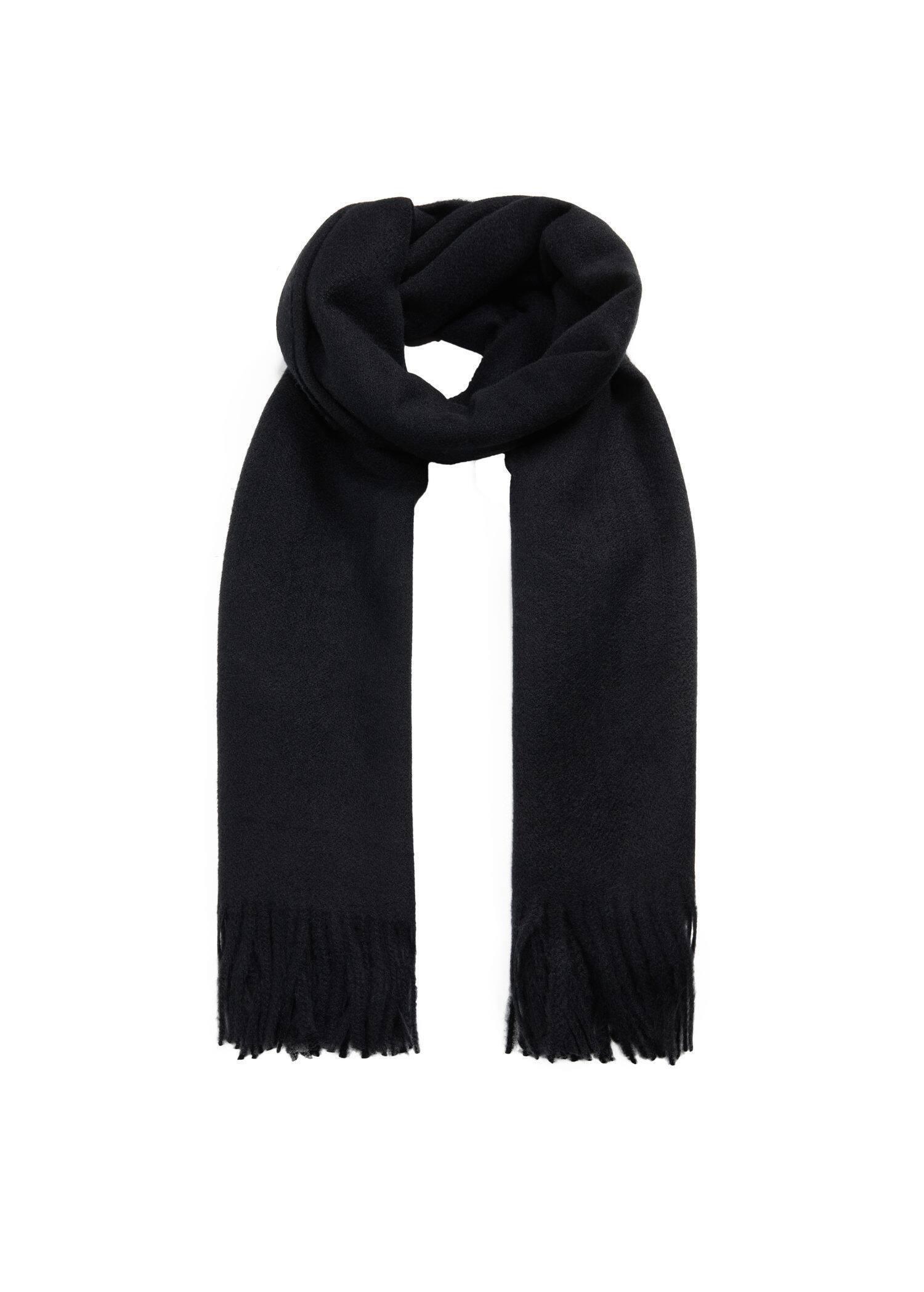 Black Fringed Edge Scarf, , large image number 0