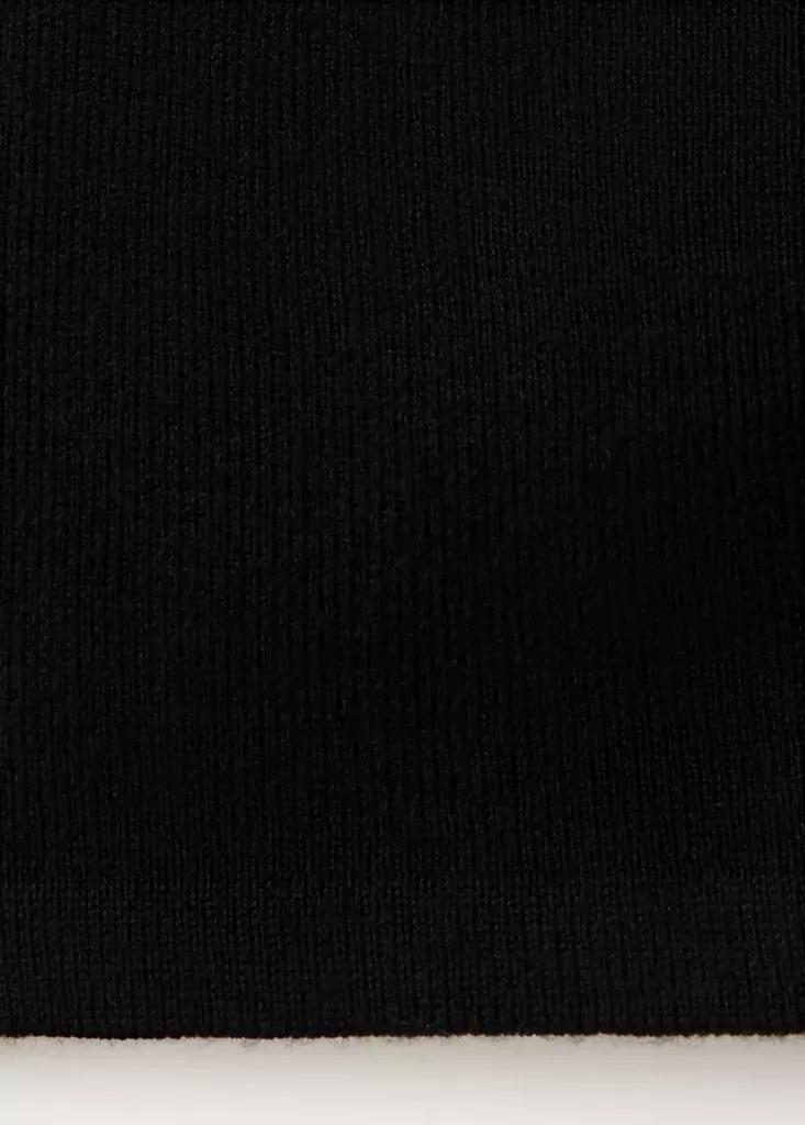 Black Ribbed Polo Collar Cardigan, , large image number 7
