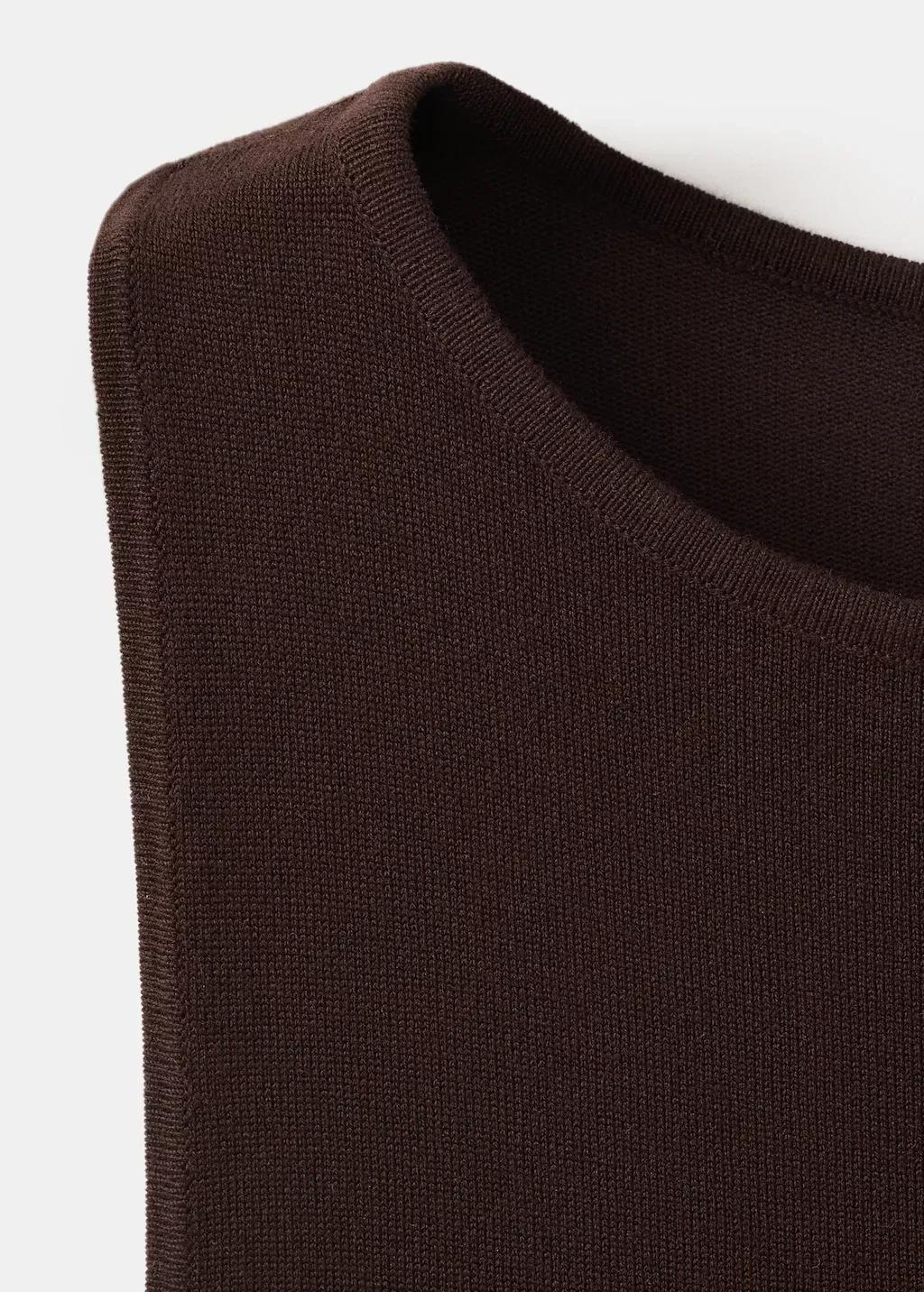BROWN Tie-detail knitted dress, Women, Brown, large image number 3