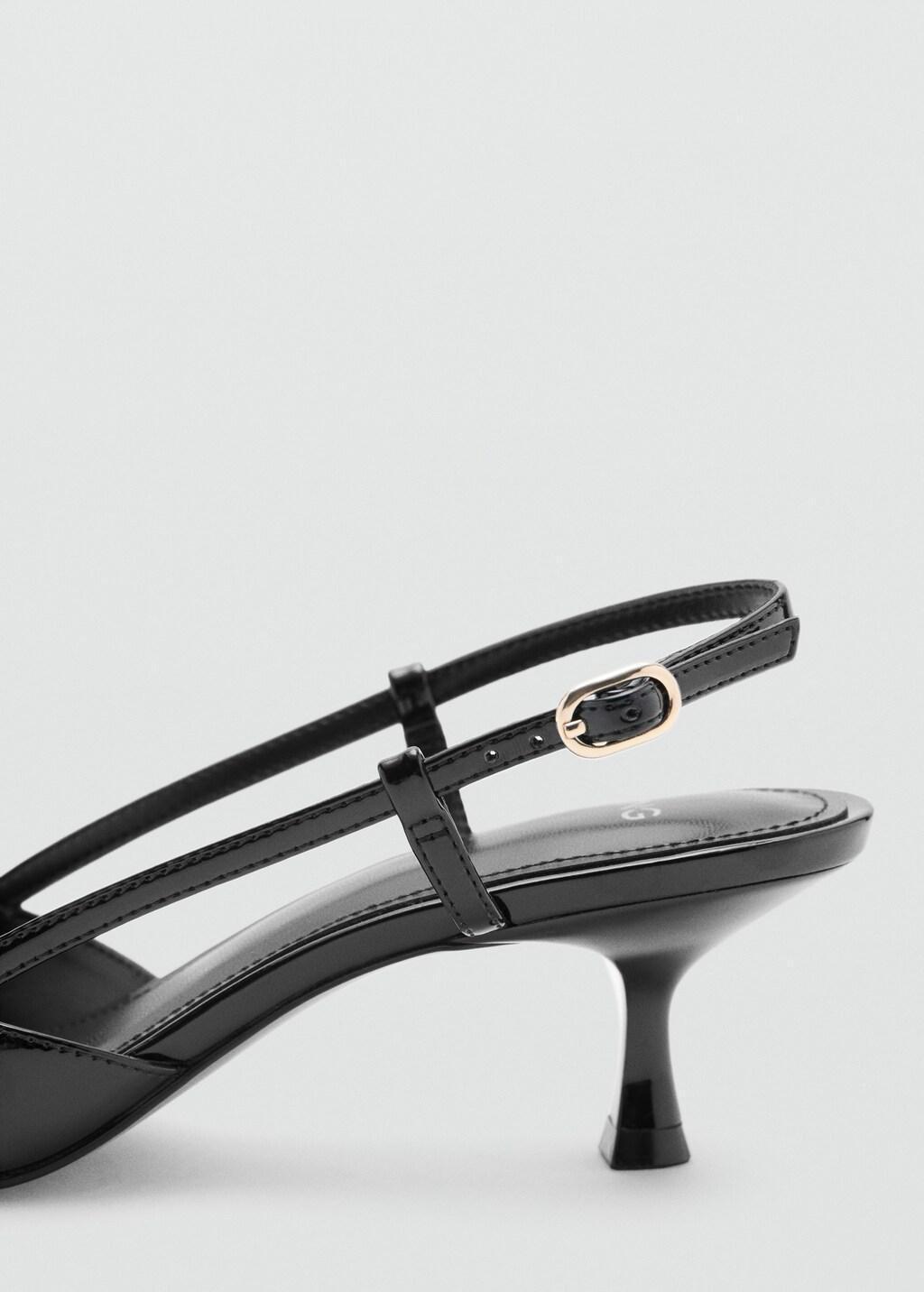 Black Patent Heeled Shoes, Black, medium