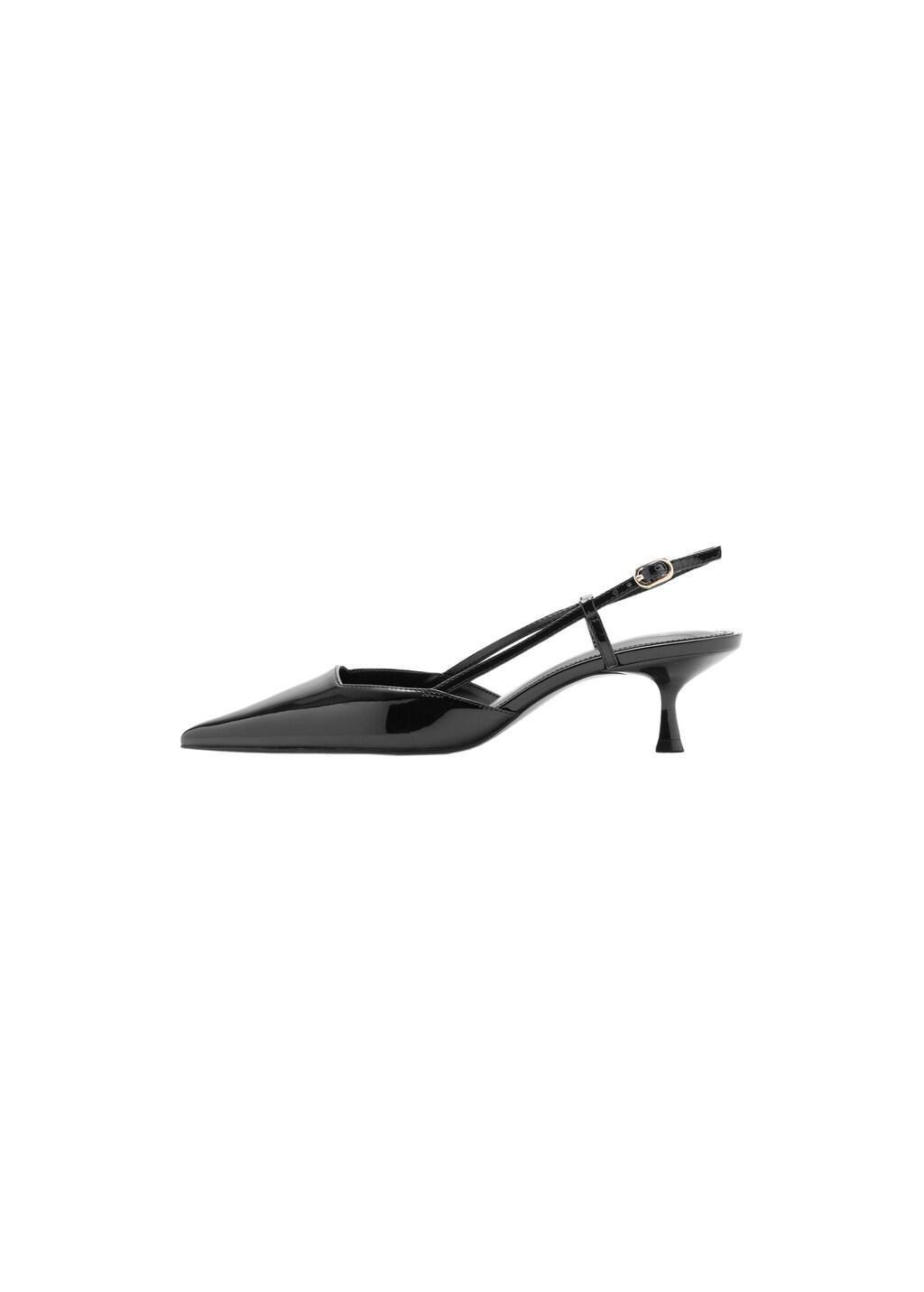 Black Patent Heeled Shoes, Black, large image number 2