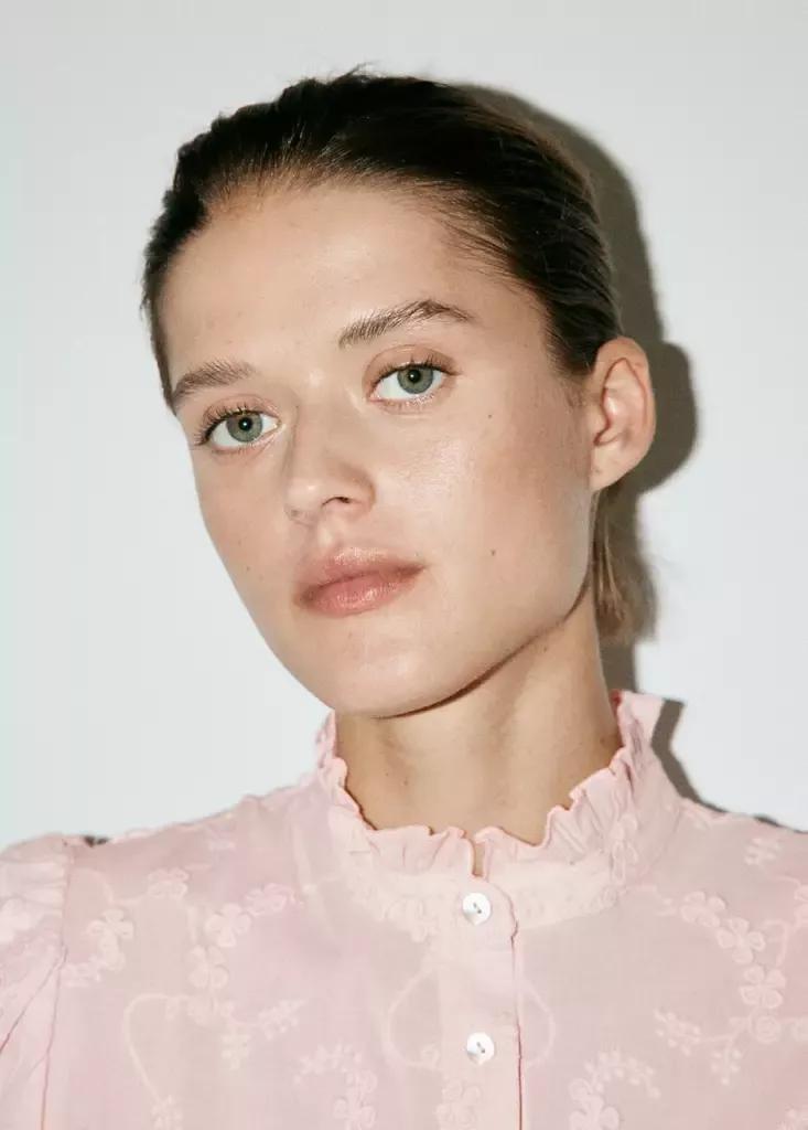 Pink Embroidered Puff-Sleeve Blouse, , large image number 3