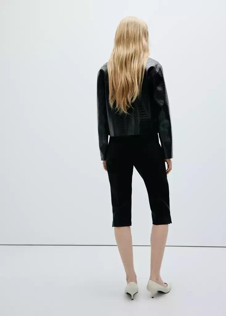 BLACK Croc-effect faux leather jacket, Black, large image number 2