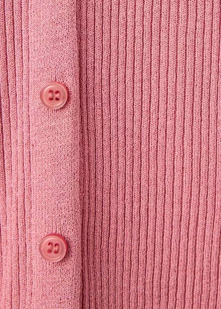 Pink Buttoned Ribbed Cardigan, , large image number 7