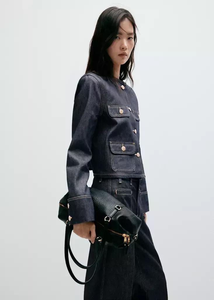 Blue Denim Jacket With Pockets, , medium