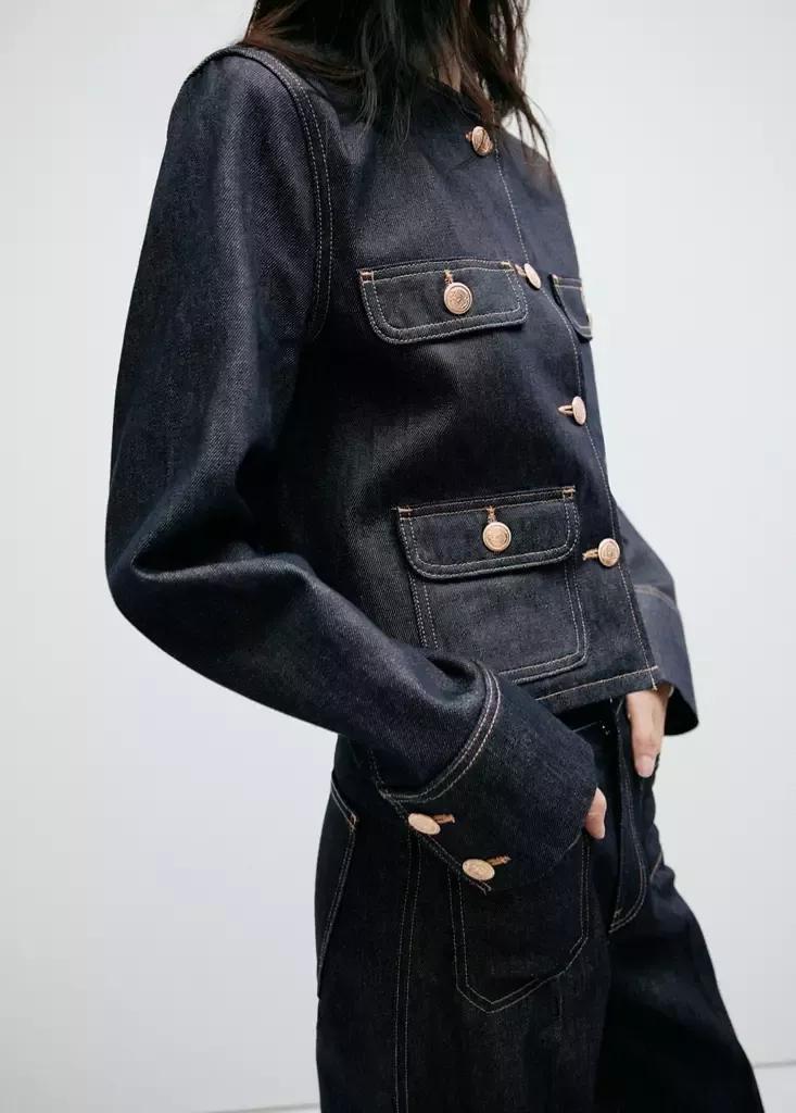 Blue Denim Jacket With Pockets, , large image number 4