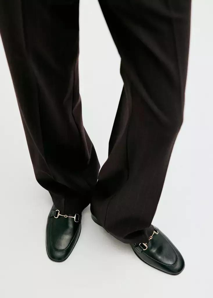 Brown Pinstripe Suit Trousers, Brown, large image number 3