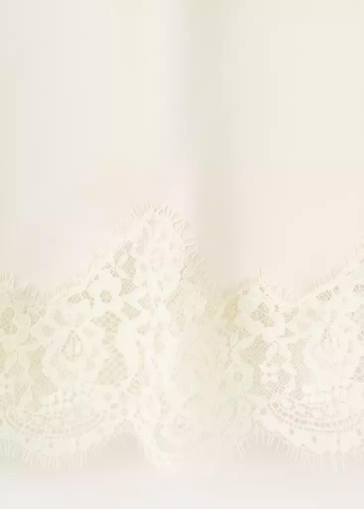 Cream Satin Lace Skirt, , large image number 5