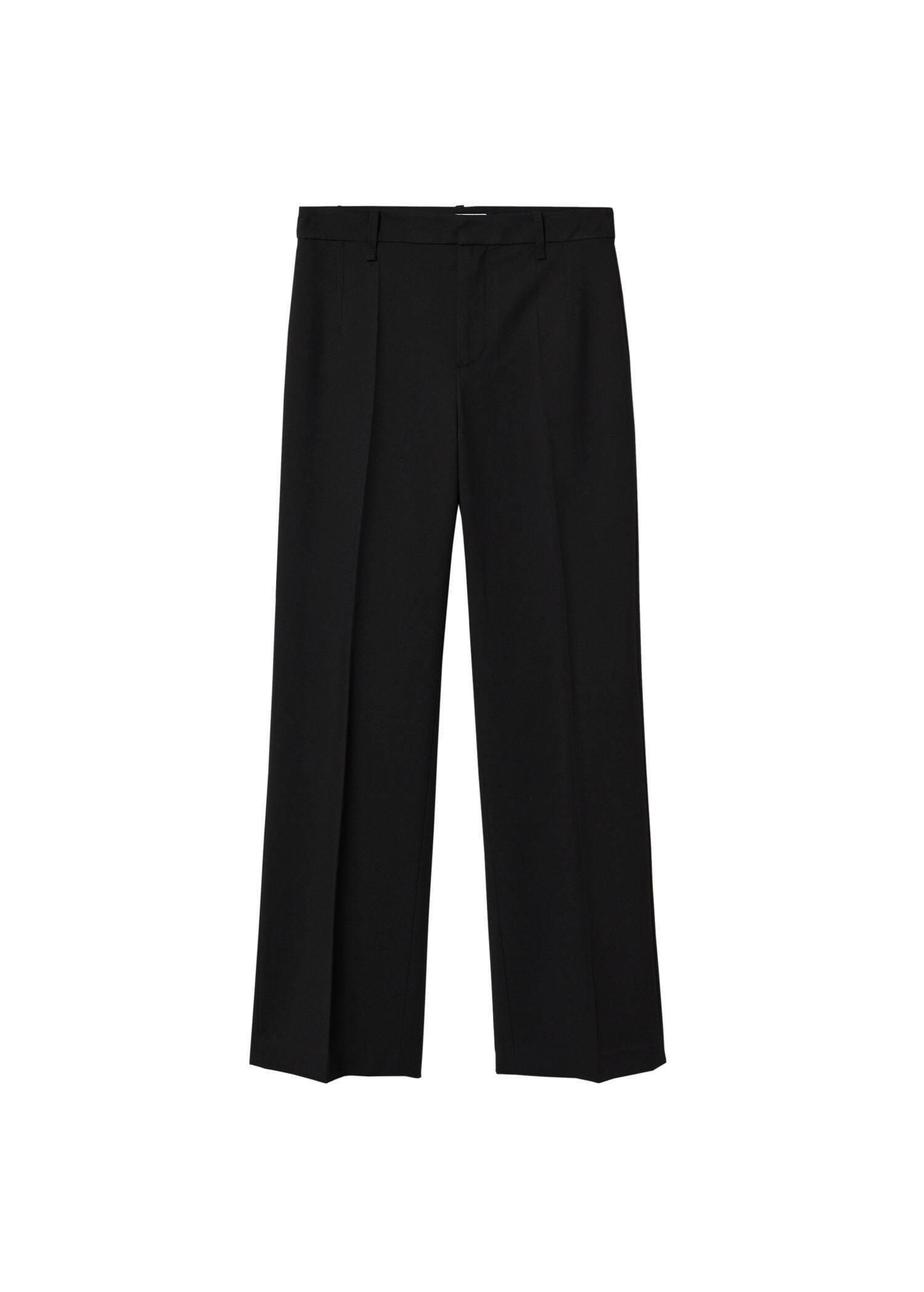 Black Straight Suit Trousers, , large image number 5