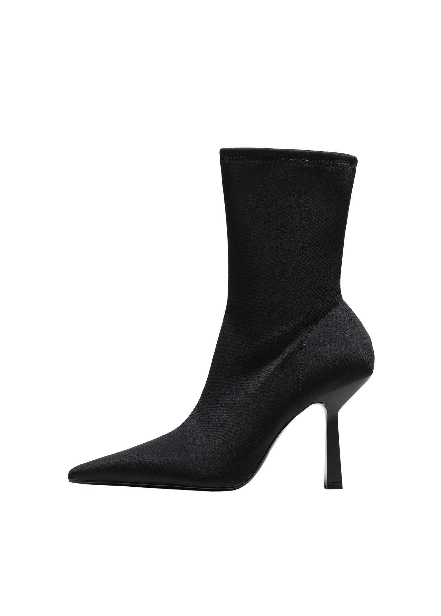 Black Heel Sock Boots, , large image number 0