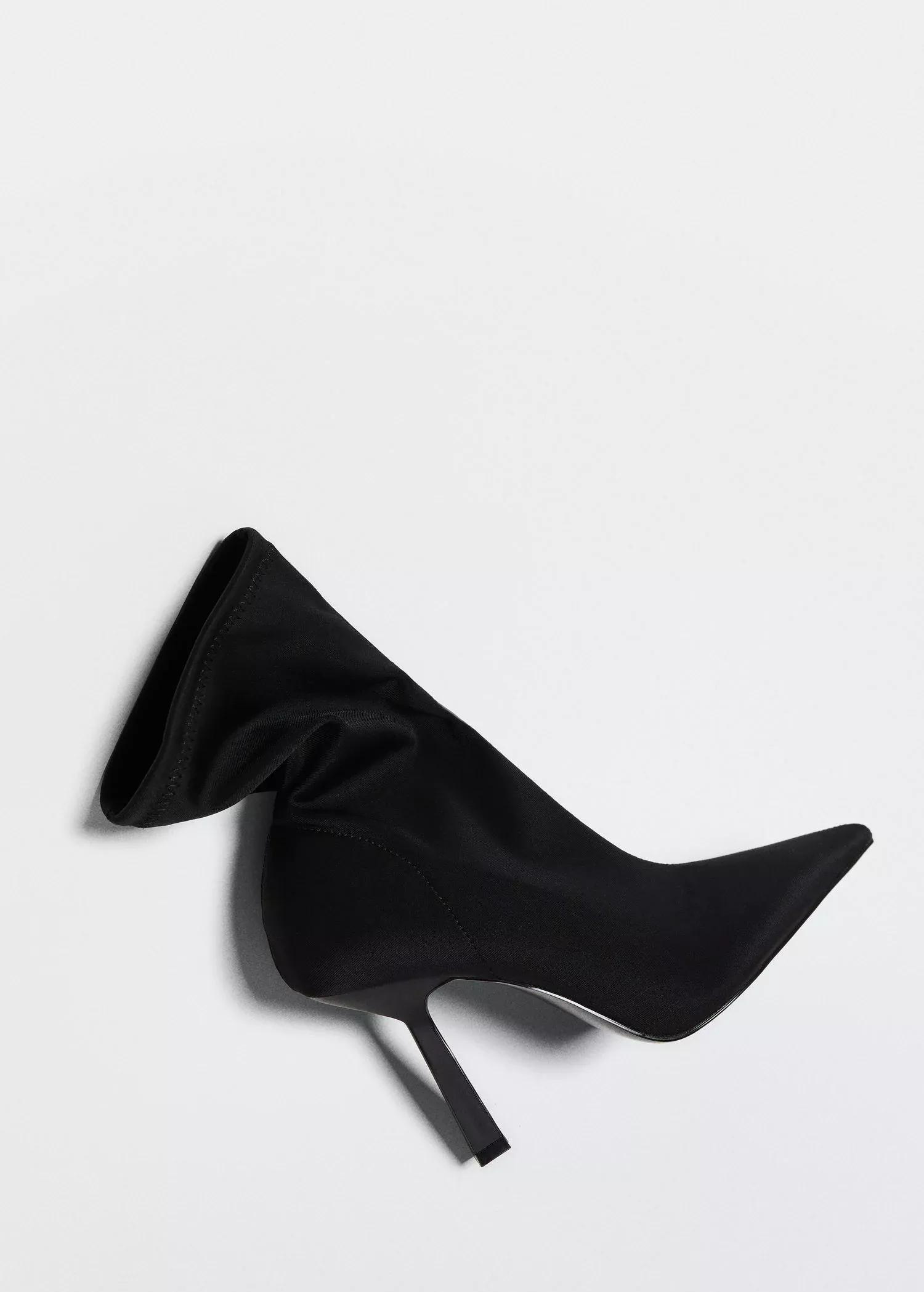Black Heel Sock Boots, , large image number 1