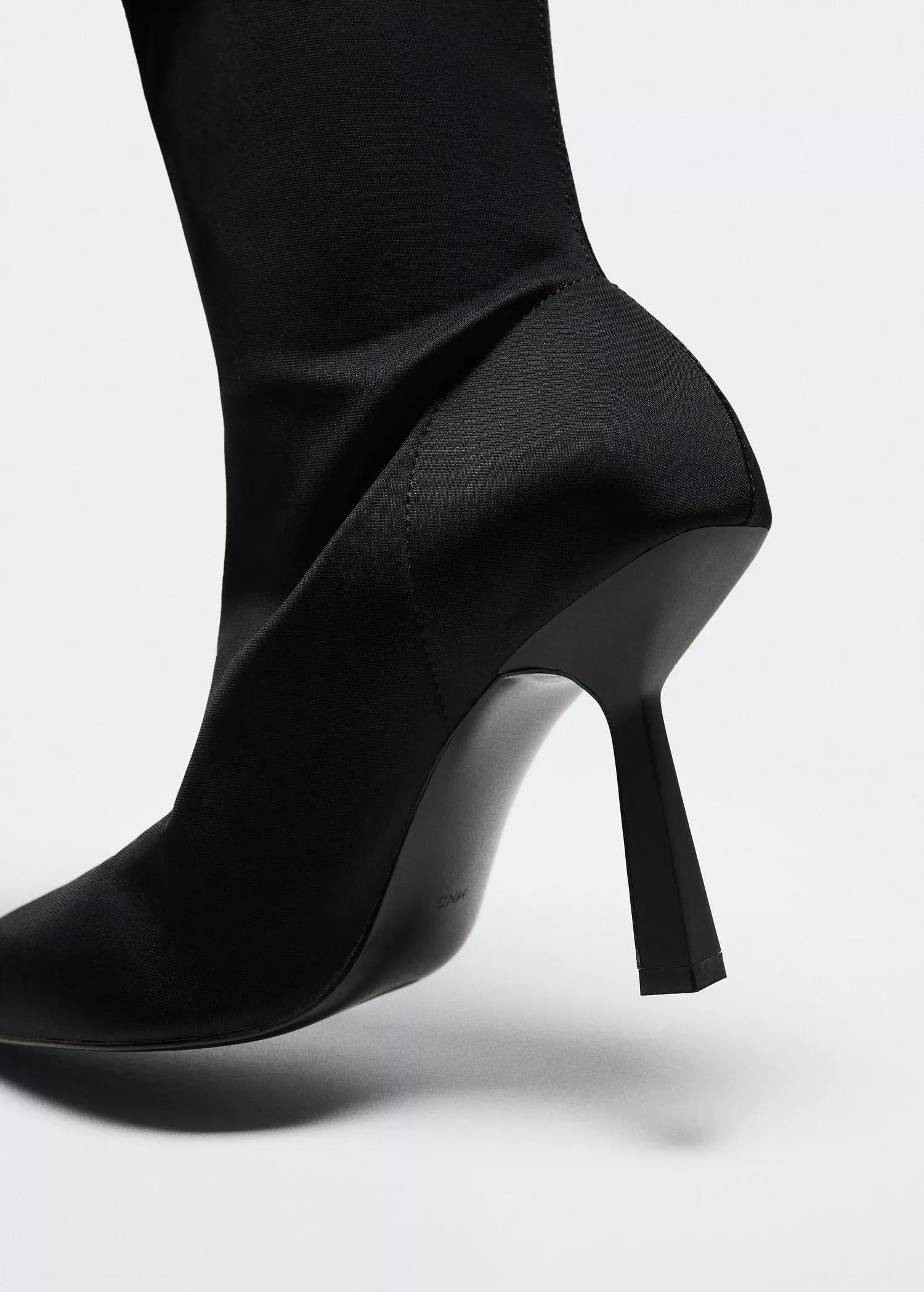 Black Heel Sock Boots, , large image number 2