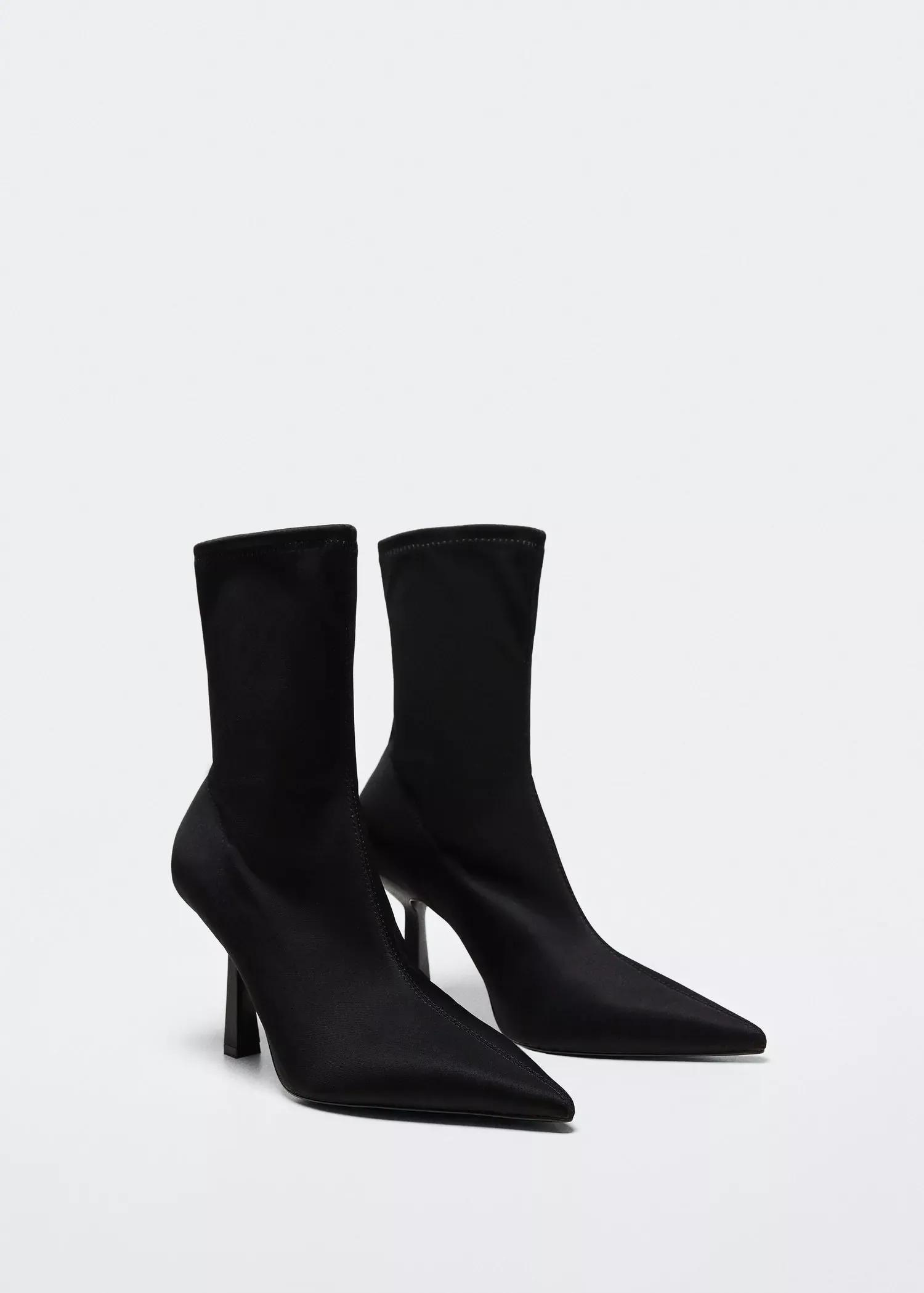 Black Heel Sock Boots, , large image number 3