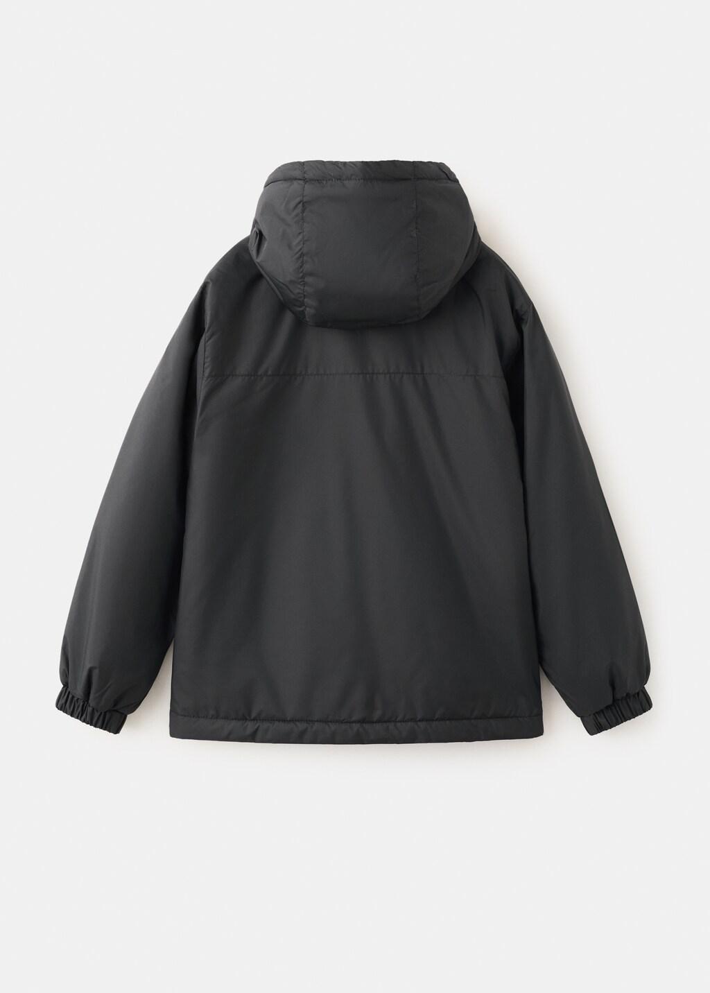 Black Hood Puffer Coat, Kids Boys, Black, large image number 3