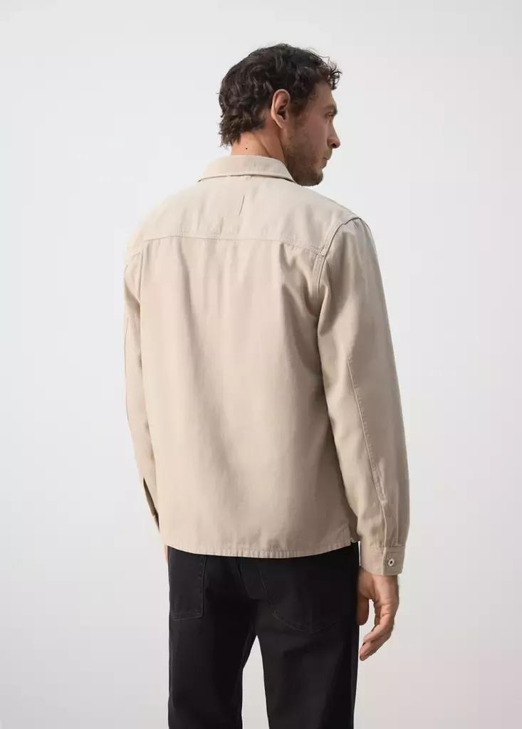 Beige Denim Overshirt Pockets, , medium
