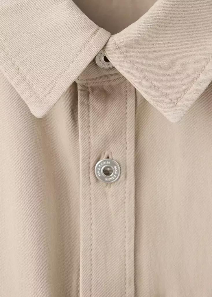 Beige Denim Overshirt Pockets, , large image number 6