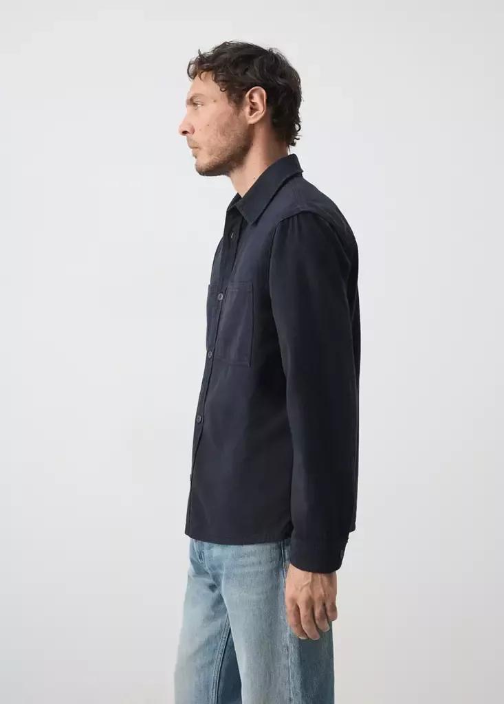 Navy Denim Overshirt Pockets, , large image number 4