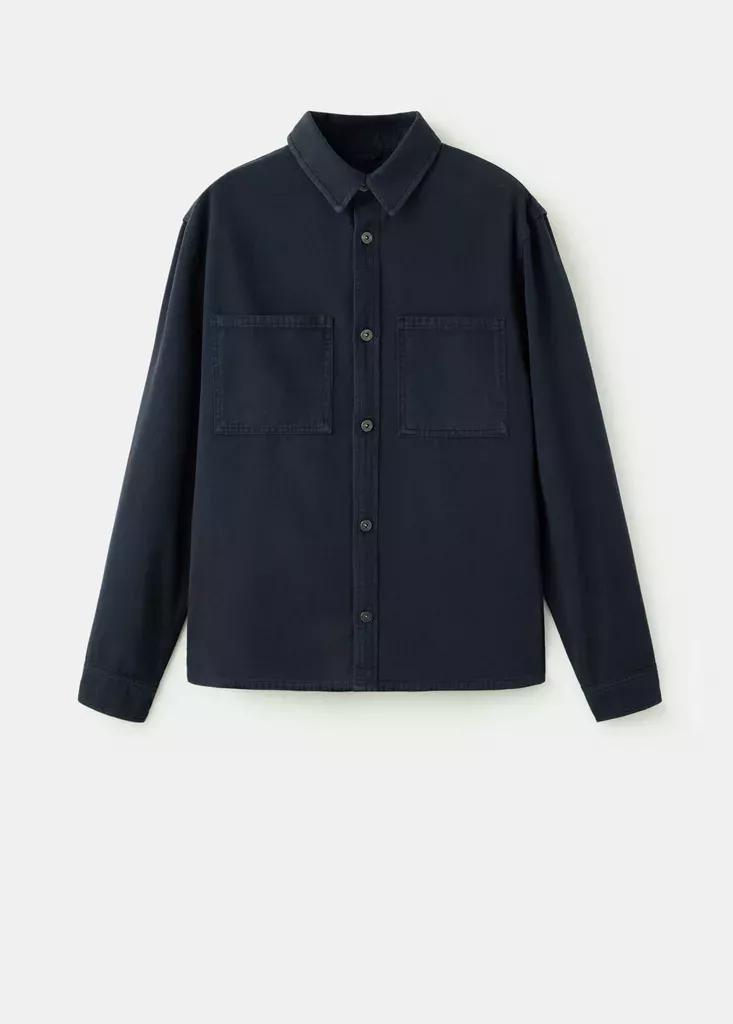 Navy Denim Overshirt Pockets, , large image number 5