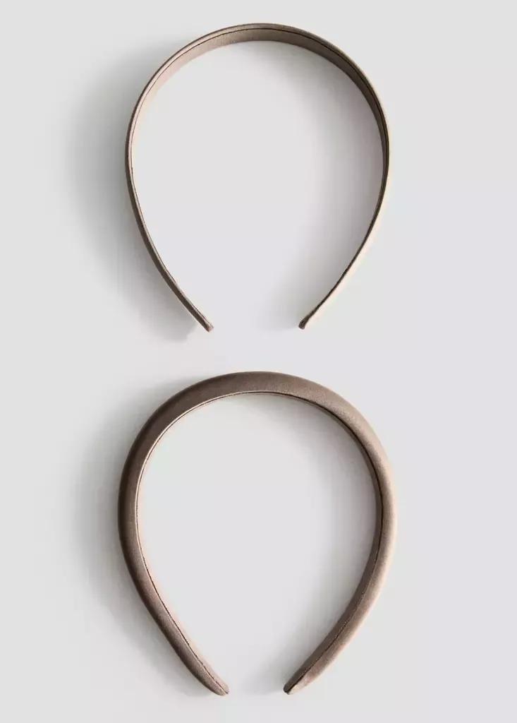 Brown Satin Headbands, Set Of 2, , large image number 0