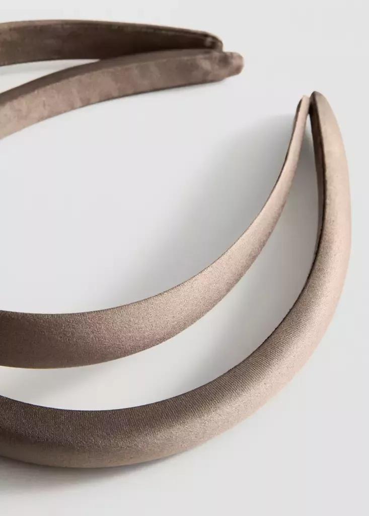 Brown Satin Headbands, Set Of 2, , large image number 1