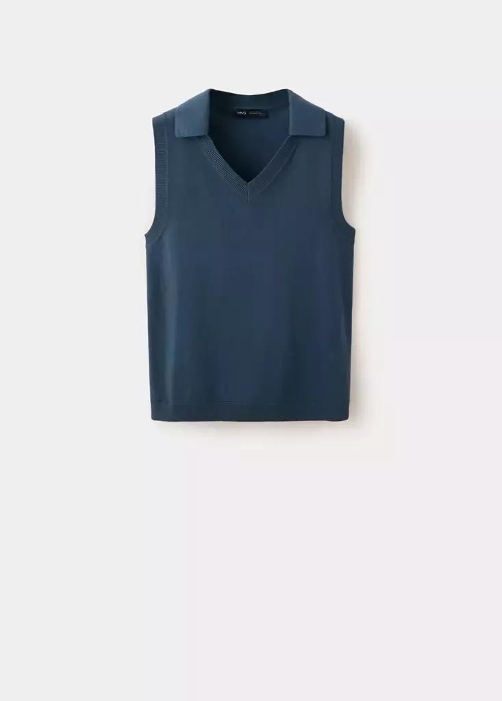 Grey V-Neck Knit Top, , large image number 5