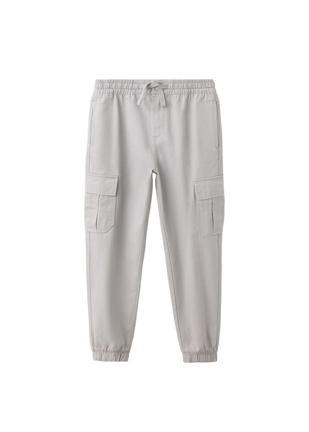 Grey Cotton Cargo Pants, Kids Boys, Grey, large image number 4