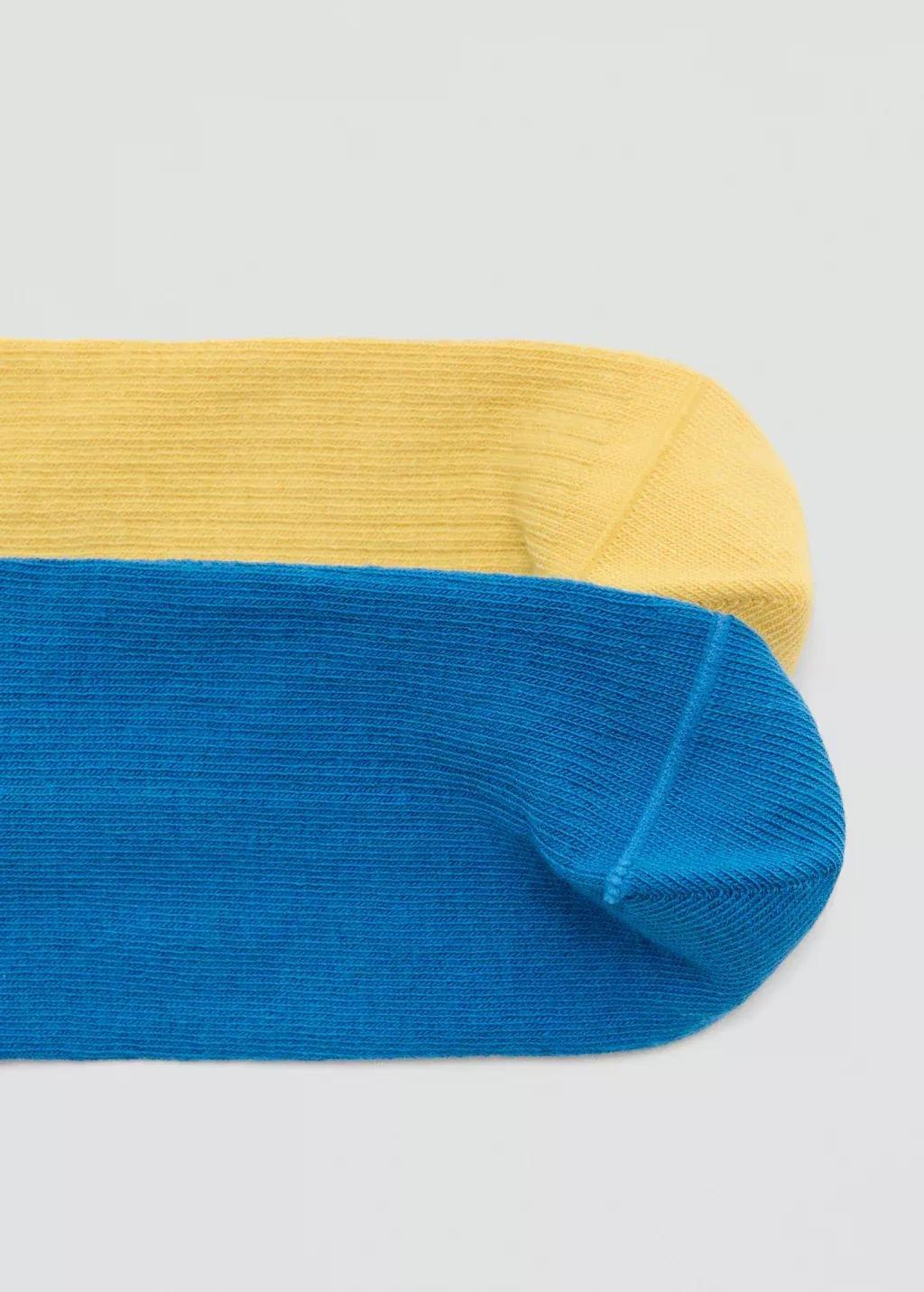 Yellow Cotton Socks, Set Of 2, Yellow, large image number 1