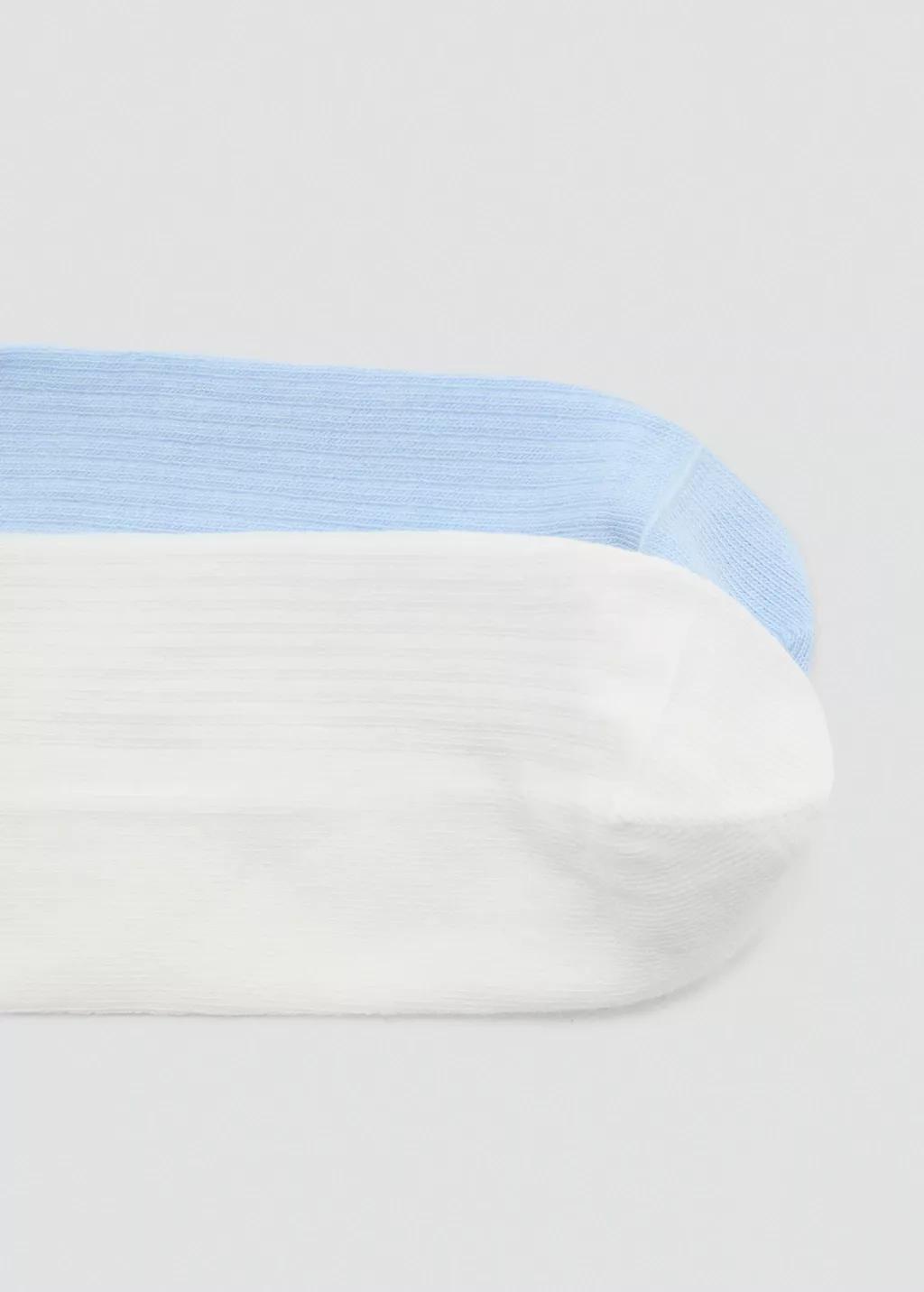 Blue Lt Pastel Cotton Socks, Set Of 2, Light-Pastel Blue, medium
