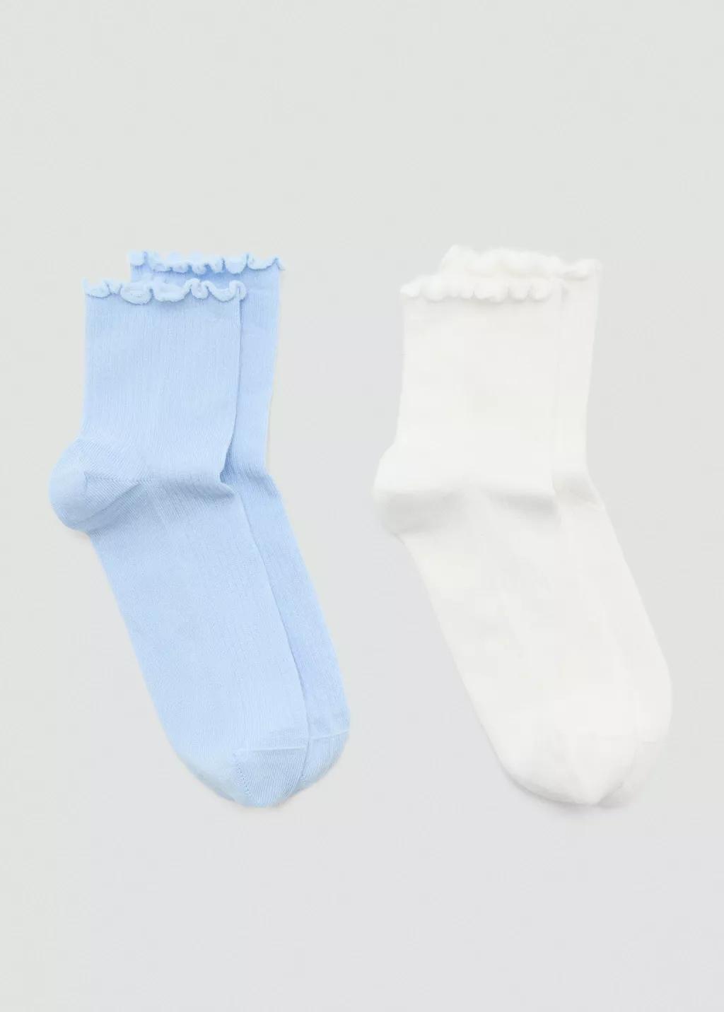 Blue Lt Pastel Cotton Socks, Set Of 2, Light-Pastel Blue, large image number 3