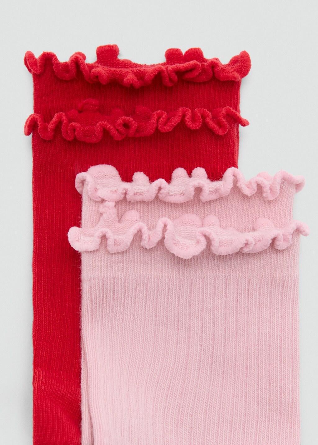 Pink  Cotton Socks, Set of 2, Light-Pastel Pink, medium