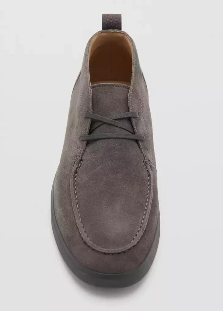 Grey Suede Leather Ankle Boots, , large image number 2