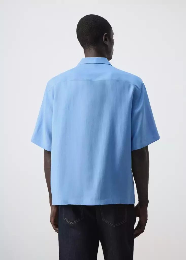 Blue Modal Blend Shirt With Pocket, Medium Blue, large image number 2