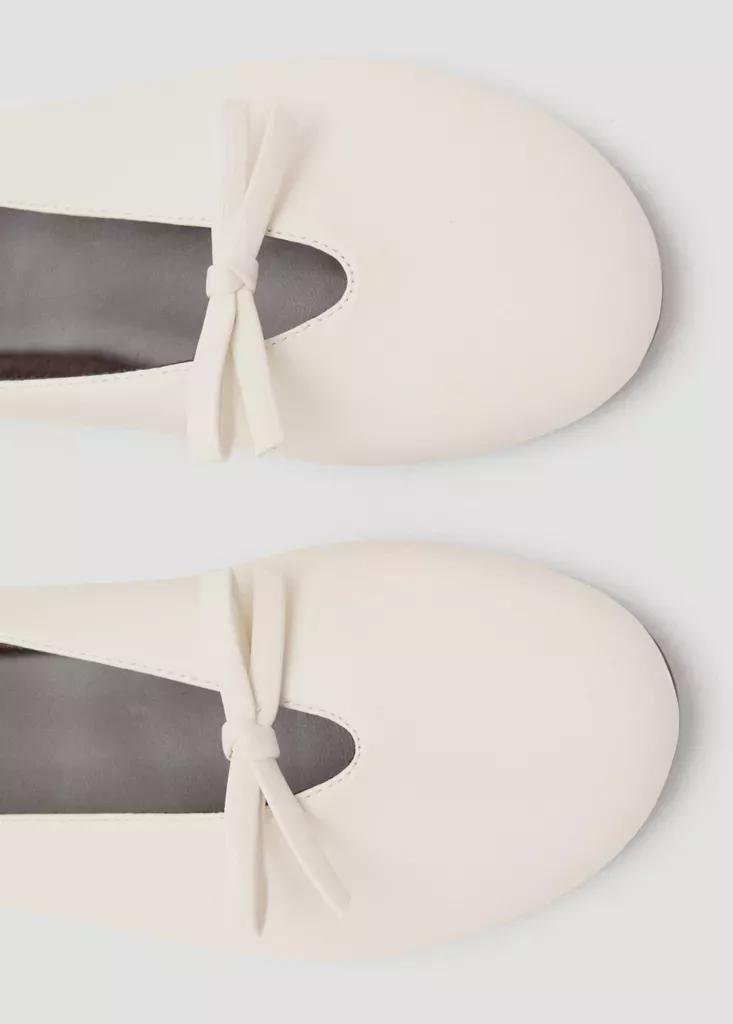 Cream Ballet Pump With Bow Detail, , large image number 3