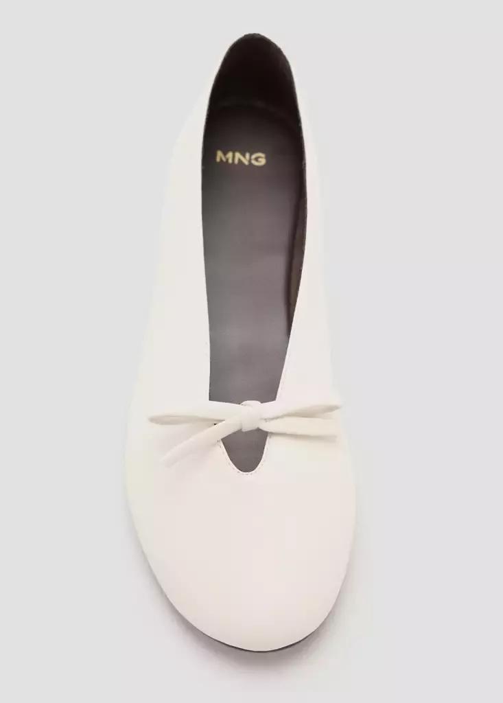 Cream Ballet Pump With Bow Detail, , large image number 4