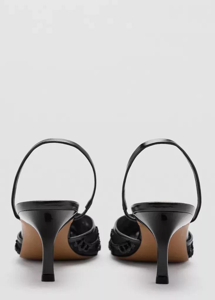 Black Kitten-Heel Shoes Embroidered With Sequins, , large image number 3
