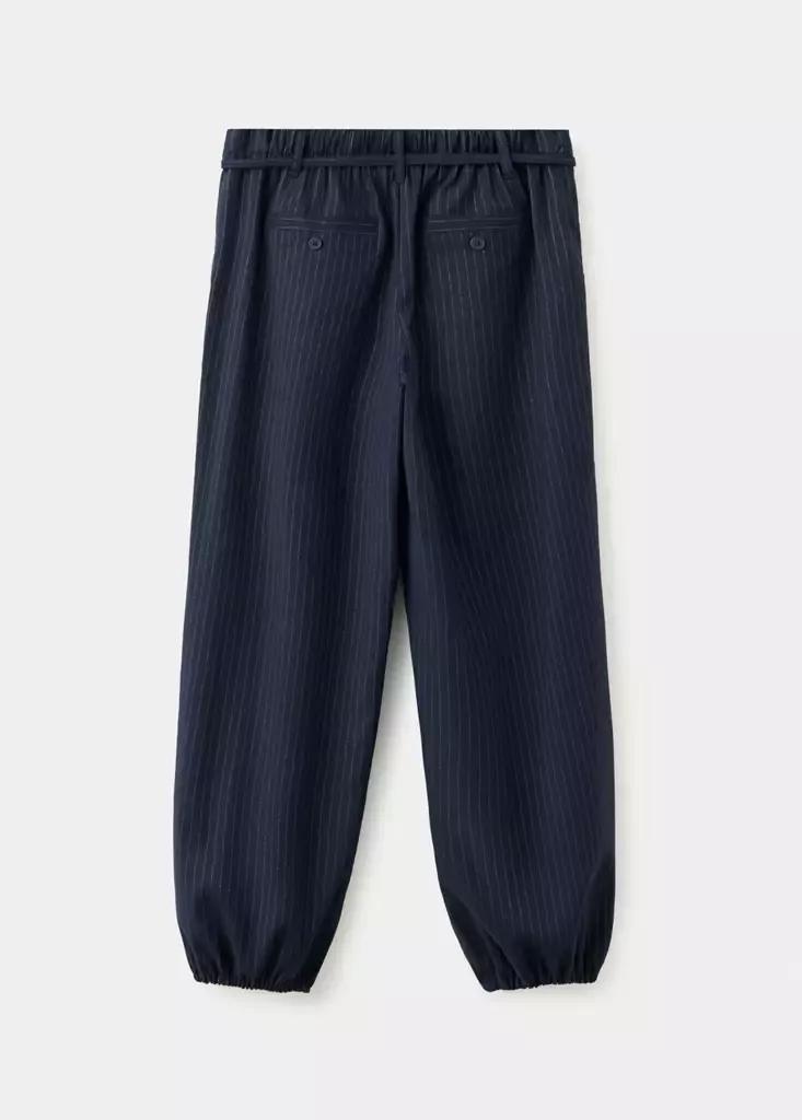 Navy Pinstripe Harem Trousers With Lurex, , large image number 2