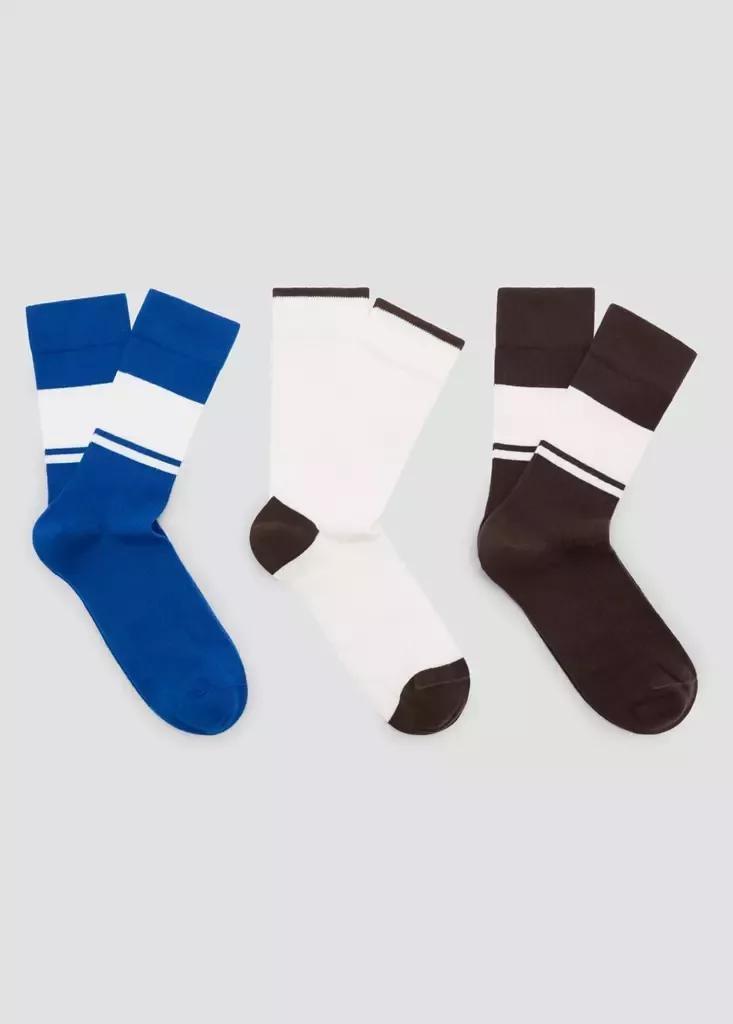 Brown Mixed Socks, Set Of 3, , large image number 0