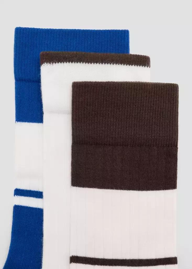 Brown Mixed Socks, Set Of 3, , medium