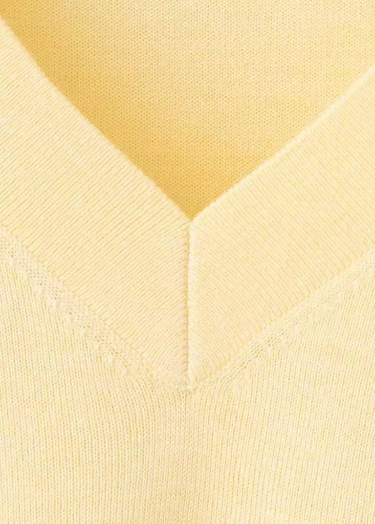 Cream V-Neck Knit Sweater, , large image number 4