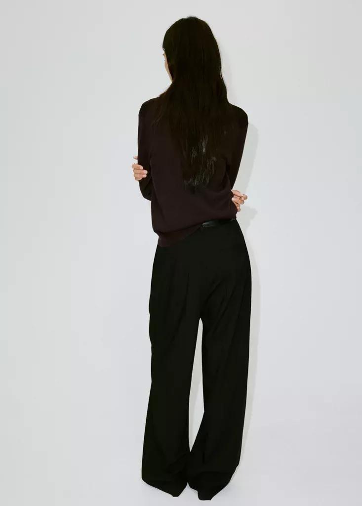 Brown V-Neck Knit Sweater, Dark Brown, medium