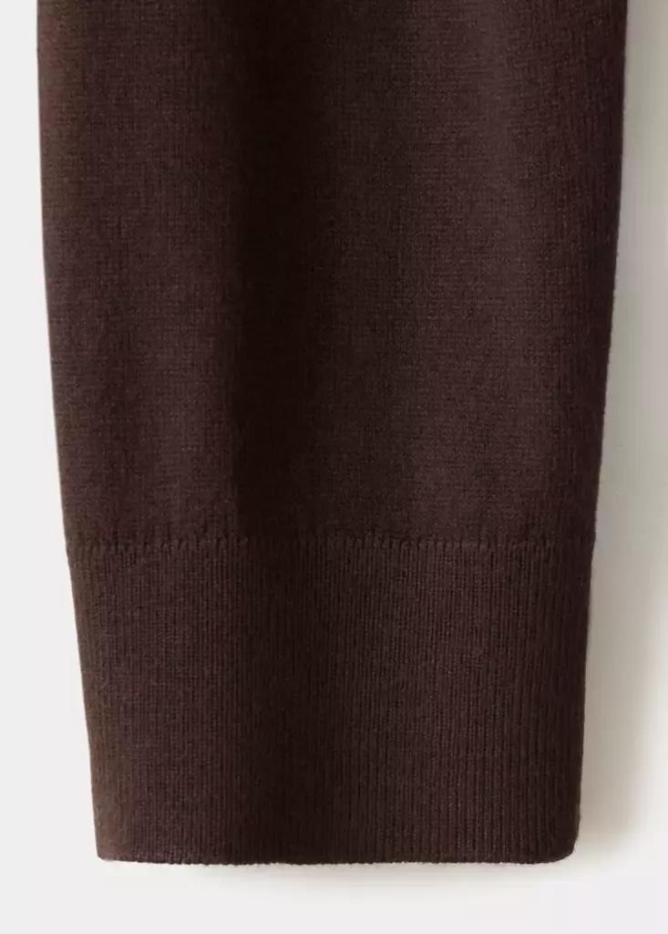 Brown V-Neck Knit Sweater, Dark Brown, large image number 11