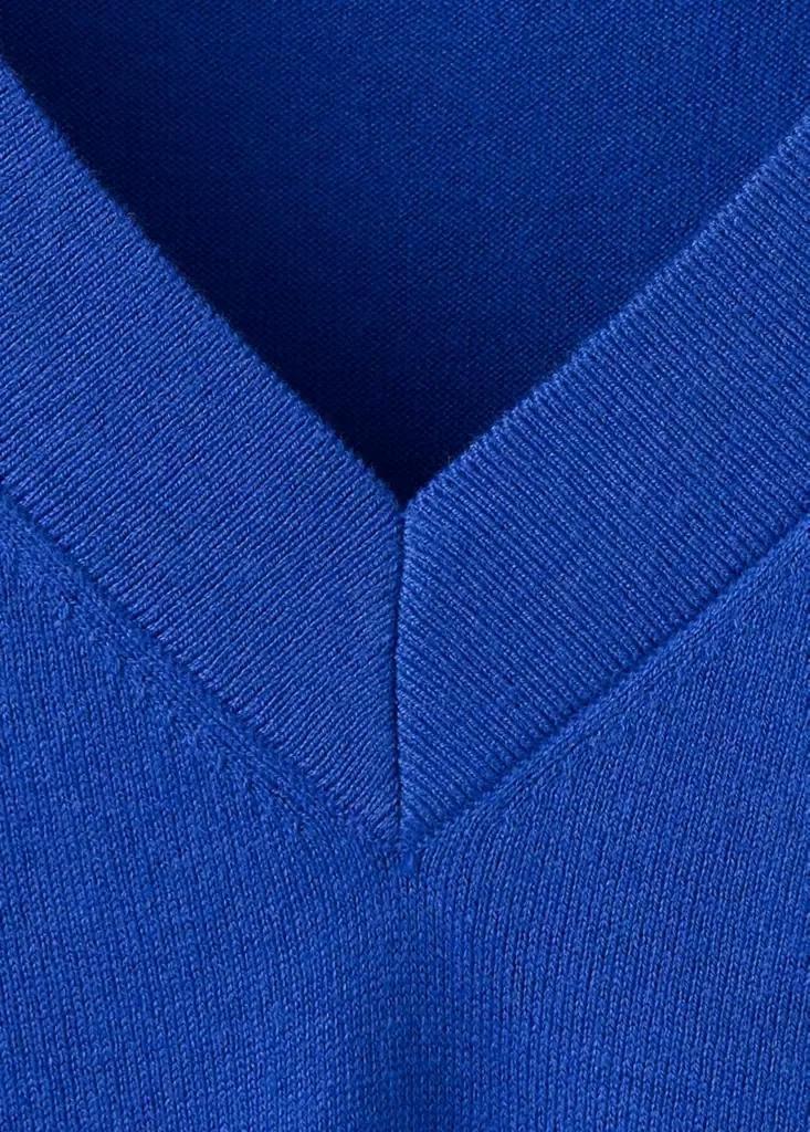 Blue V-Neck Knit Sweater, , large image number 5