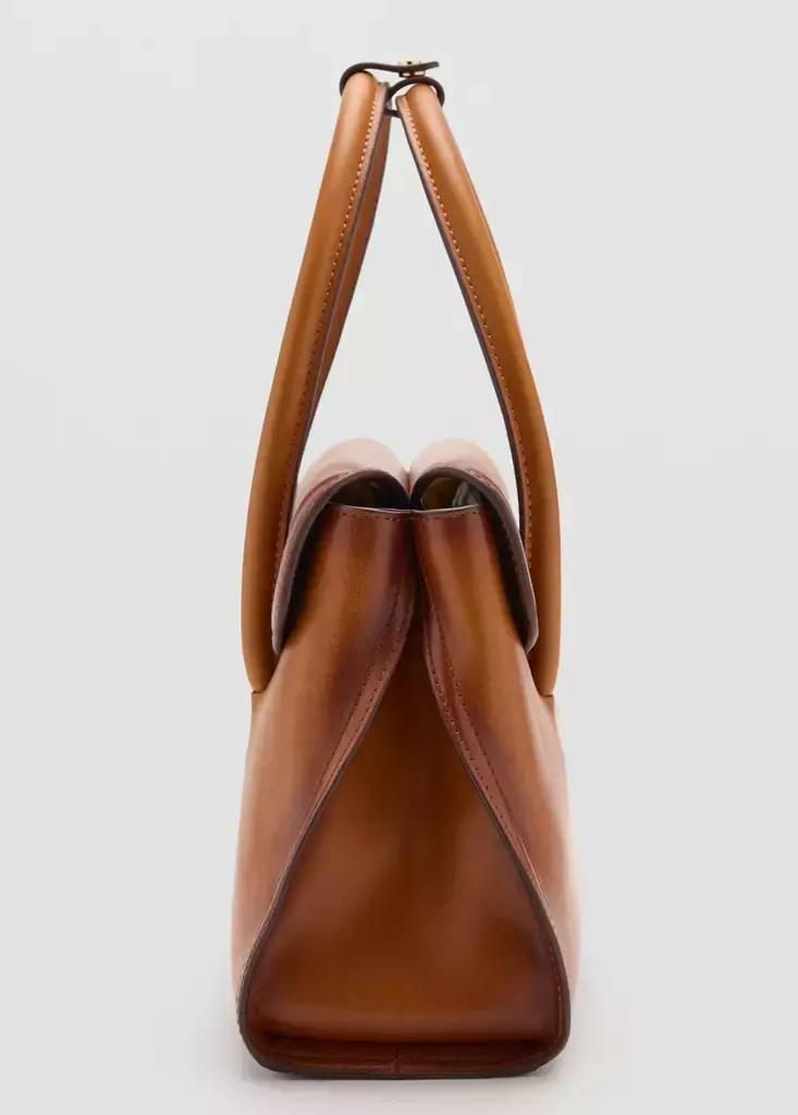 Brown Leather Flap Bag, Medium Brown, large image number 5
