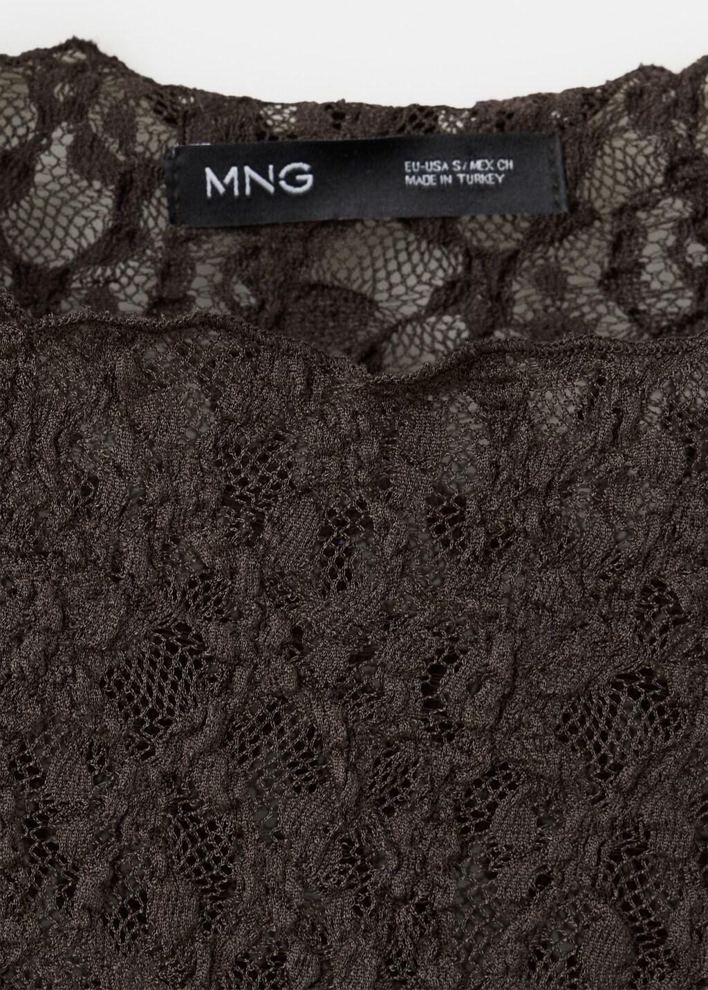 Brown Lace T-Shirt, Brown, medium