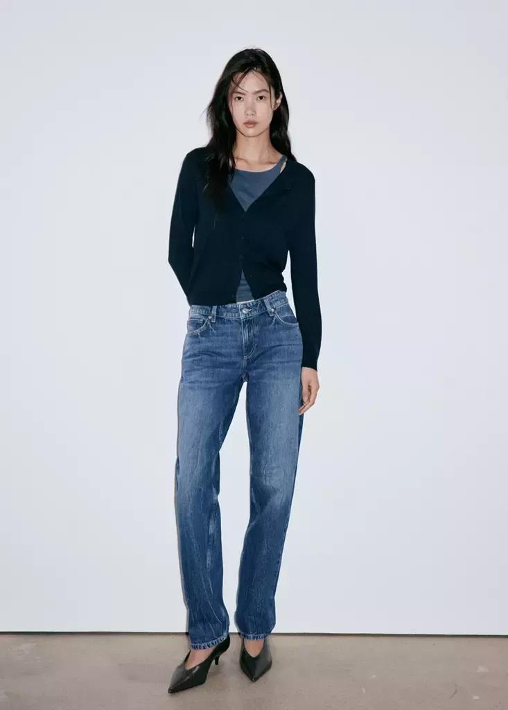 Blue Low-Rise Slim Jeans, , medium