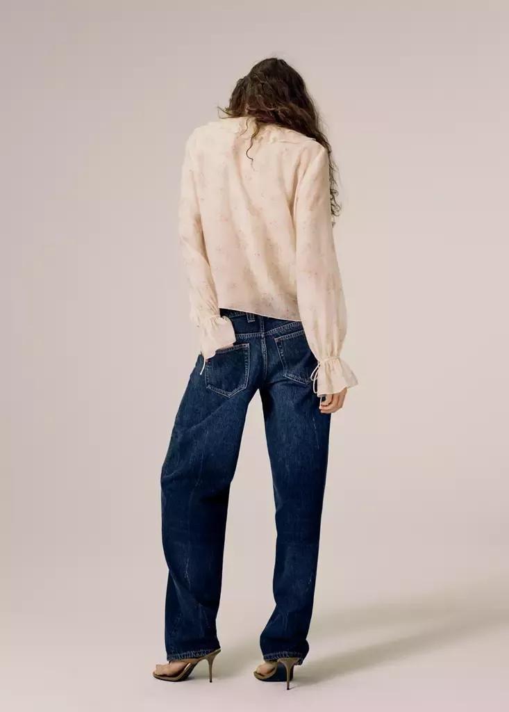 Blue Low-Rise Balloon Jeans, , large image number 2