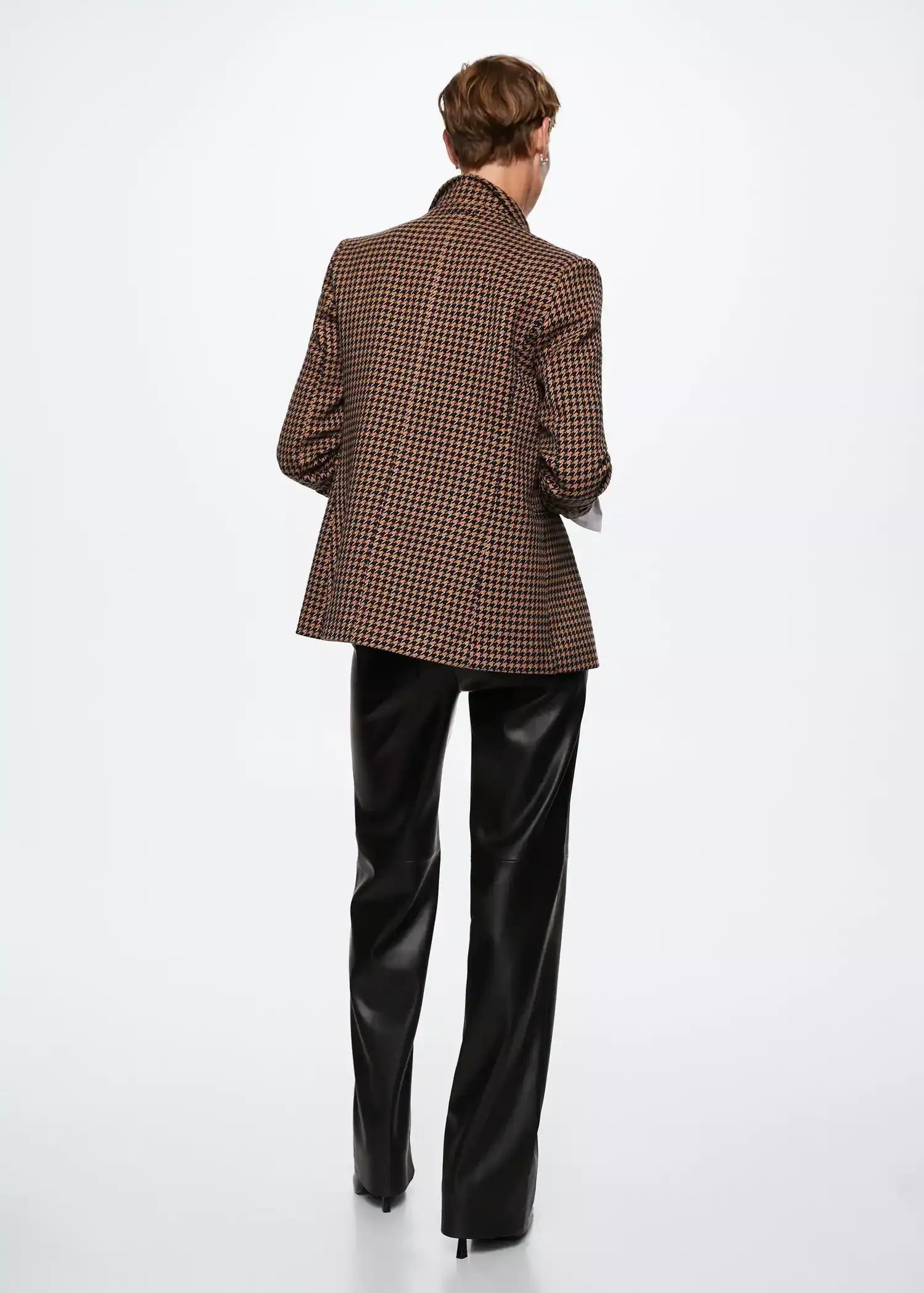 Brown Houndstooth Wool-Blend Blazer, , large image number 6