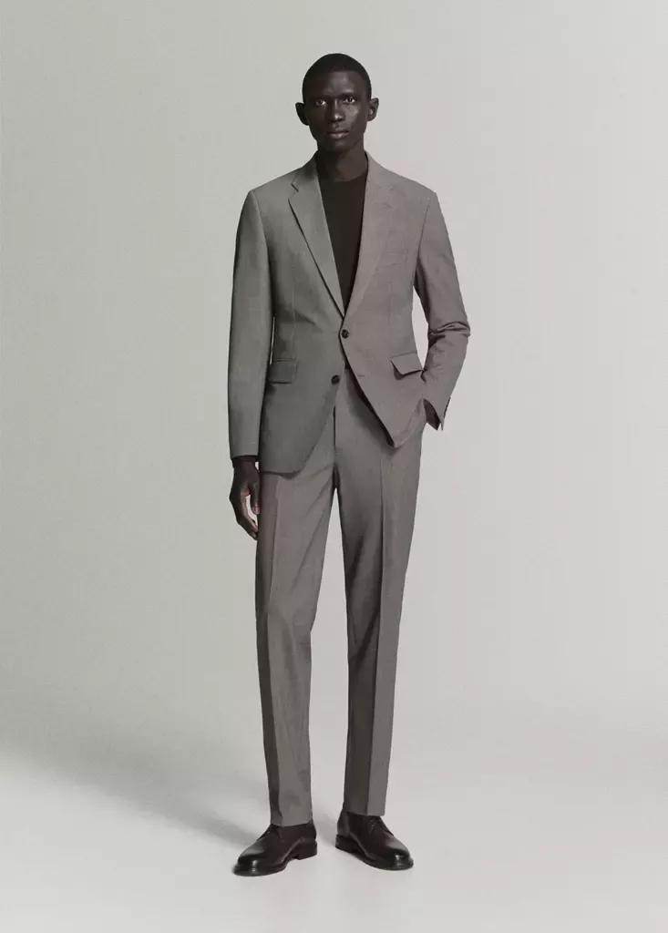 Brown Milan Slim-Fit Suit Trousers, Brown, large image number 0